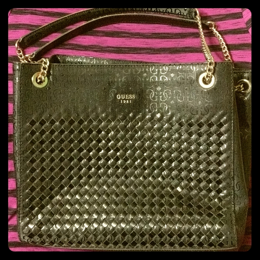 Guess 1981 Large Chain-Handled Handbag Purse